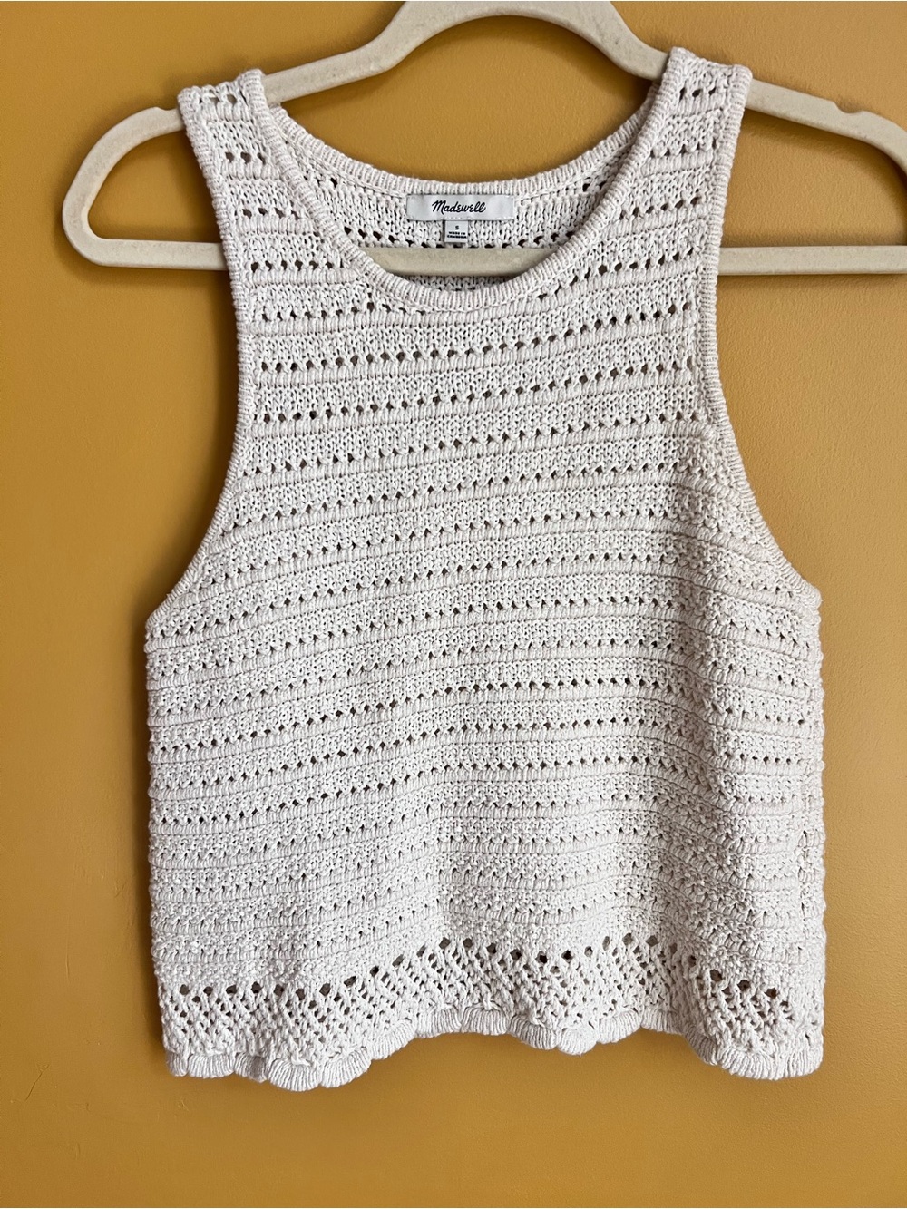 Madewell Cream Crochet Sleeveless Tank